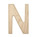 Unfinished Unpainted Wooden Letter N (6 Inches) in Beige color