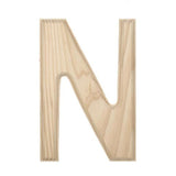 Unfinished Unpainted Wooden Letter N (6 Inches) in Beige color