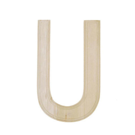 Wood Unfinished Unpainted Wooden Letter U (6 Inches) in Beige color