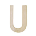 Unfinished Unpainted Wooden Letter U (6 Inches) in Beige color