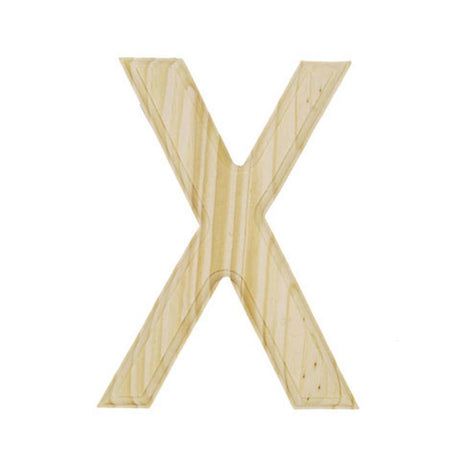 Wood Unfinished Unpainted Wooden Letter X (6 Inches) in Beige color
