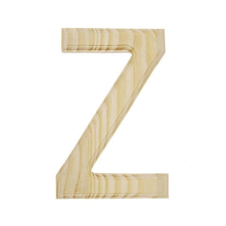 Wood Unfinished Unpainted Wooden Letter Z (6 Inches) in Beige color