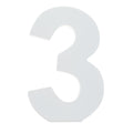 Courier Font White Color Wooden Number 3 (6 Inches) in White color