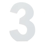 Courier Font White Color Wooden Number 3 (6 Inches) in White color