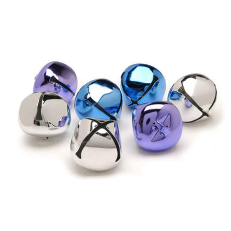 Set of 8 Multicolored Metal Bells 1.4 Inches in Multi color