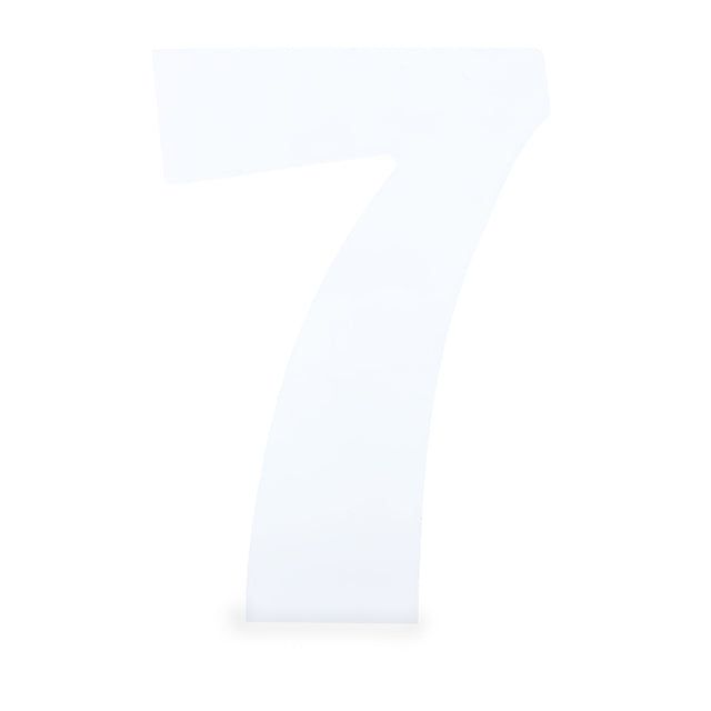 Courier Font White Color Wooden Number 7 (6 Inches) in White color