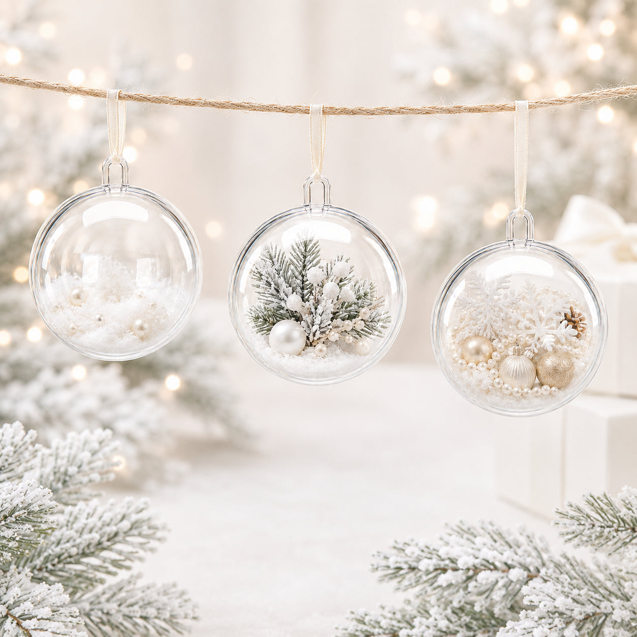 Buy Christmas Ornaments Clear Plastic by BestPysanky Online Gift Ship