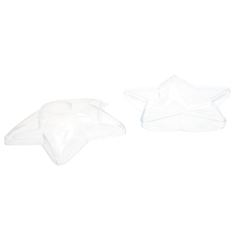 Set of 3 Openable Fillable Clear Plastic Star Christmas Ornaments DIY Craft 3.5 Inches , dimensions in inches: 3.5 x  x