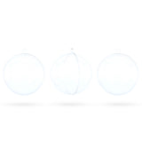 Set of 3 Openable Fillable Clear Plastic Ball Christmas Ornaments DIY Craft 4 Inches in Clear color Round