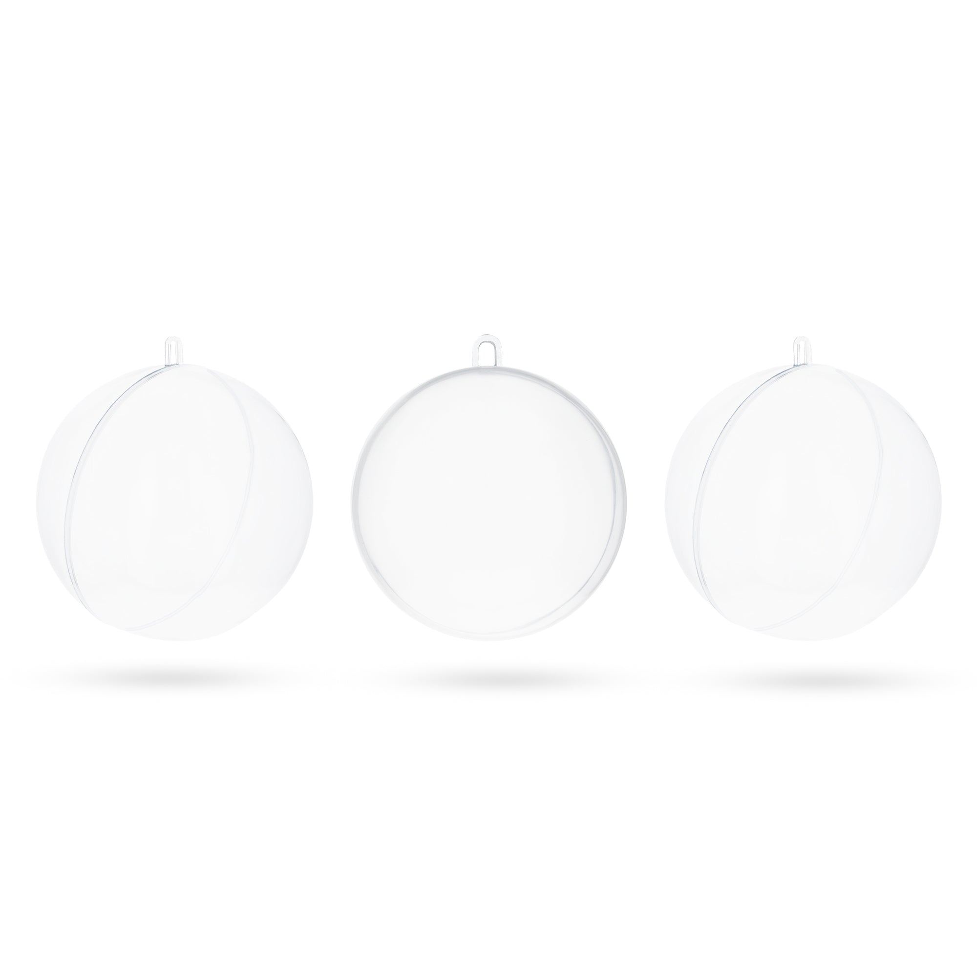 2.36-Inch Clear Plastic Fillable Christmas Ball Ornaments for DIY Crafts: Set of 3 in Clear color Round