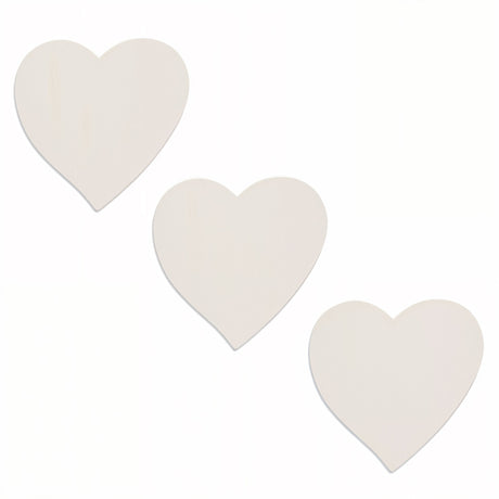 4.75-Inch Unfinished Wooden Heart Cutouts for DIY Crafts: Set of 3 in Beige color Heart