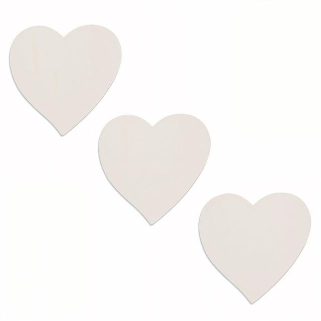 4.75-Inch Unfinished Wooden Heart Cutouts for DIY Crafts: Set of 3 in Beige color Heart