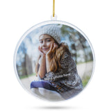 Plastic Openable Fallible Picture Frame Clear Plastic Flat Disc Christmas Ornament  DIY Craft 4.25 Inches in Clear color Round