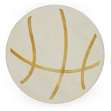 Unfinished Unpainted Wooden Basketball Shape Cutout DIY Craft 4.2 Inches in Beige color Round
