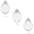 Set of 3 Clear Plastic Water Drop Christmas Ornaments 3.94 Inches in Clear color Round