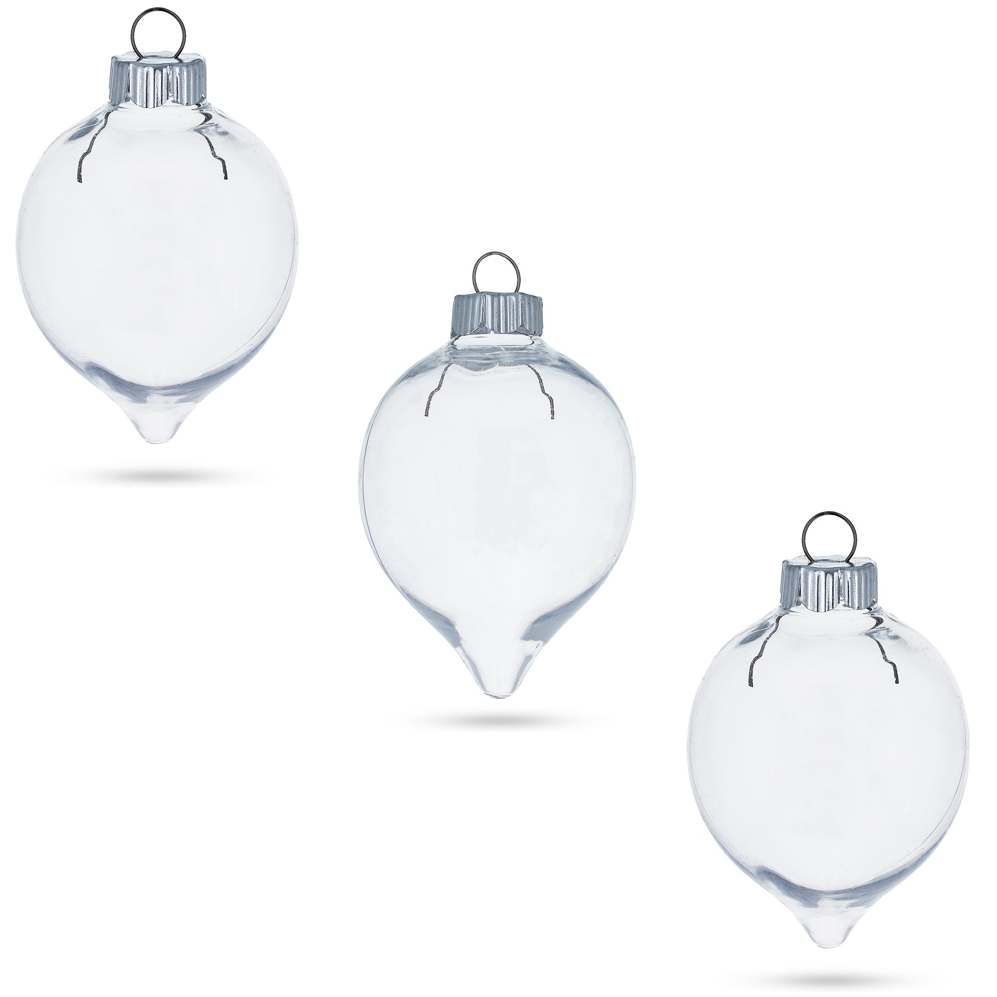 Set of 3 Clear Plastic Water Drop Christmas Ornaments 3.94 Inches in Clear color Round
