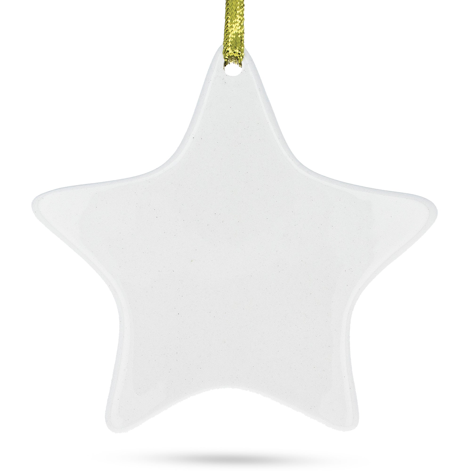 4.3-Inch Ceramic White Star Christmas Ornament in White color Star