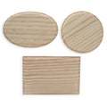 Set of 3 Unfinished Unpainted Wooden Cutouts DIY Craft Shapes 5.15 Inches in Beige color