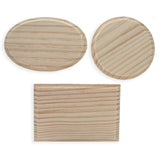 Set of 3 Unfinished Unpainted Wooden Cutouts DIY Craft Shapes 5.15 Inches in Beige color