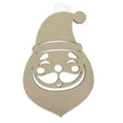 Unfinished Wooden Santa Head Shape Cutout DIY Craft 9 Inches in Beige color