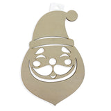 Unfinished Wooden Santa Head Shape Cutout DIY Craft 9 Inches in Beige color