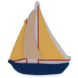 Painted Finished Wooden Sail Boat Shape Cutout DIY Craft 4.5 Inches in Brown color, Triangle shape