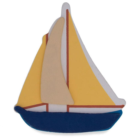Wood Painted Finished Wooden Sail Boat Shape Cutout DIY Craft 4.5 Inches in Brown color Triangle
