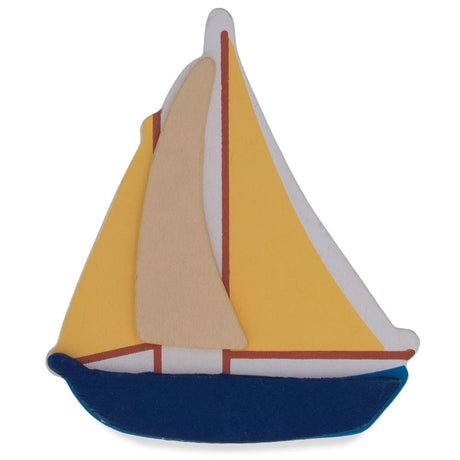 Painted Finished Wooden Sail Boat Shape Cutout DIY Craft 4.5 Inches in Brown color Triangle