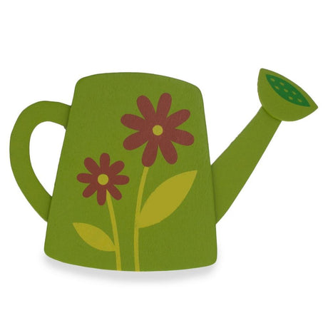 Painted Finished Wooden Watering Can Shape Cutout DIY Craft 4 Inches in Multi color