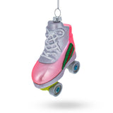 Roller Skate Glass Christmas Ornament in Multi color,  shape