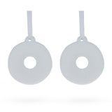 Set of 2 Plaster Donuts Christmas Ornaments 2.6 Inches in White color, Round shape