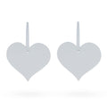 Set of 2 Hearts Plaster Christmas Ornaments 3.2 Inches in White color Heart