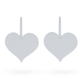 Set of 2 Hearts Plaster Christmas Ornaments 3.2 Inches in White color, Heart shape