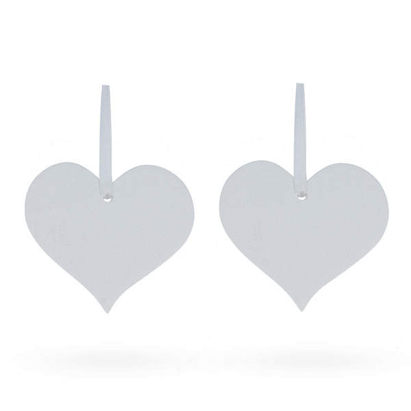 Set of 2 Hearts Plaster Christmas Ornaments 3.2 Inches by BestPysanky