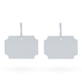 Set of 2 Unpainted White Plaster Shield Tags Ornament Plaques in White color