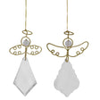 Set of 2 Clear Plastic Angels with Golden Wings Christmas Ornaments 3 Inches in Clear color