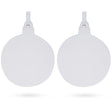 Set of 2 Plaster Flat Discs Round Christmas Ornament in White color, Round shape