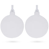 Set of 2 Plaster Flat Discs Round Christmas Ornament in White color, Round shape