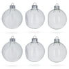Set of 6 Flattened 1 Side Clear Glass Ball Christmas Ornaments 2.62 Inches in Clear color, Round shape