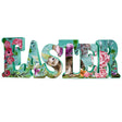 Wooden Sign Letters "Easter" Table Centerpiece 12.5 Inches in Multi color,  shape