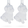 Plaster Set of 2 Blank Unfinished White Plaster Dog Christmas Ornaments DIY Craft 3.25 Inches in White color