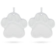 Set of 2 Unfinished Unpainted White Plaster Animal Print Ornament Plaques in White color,  shape