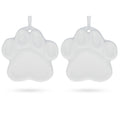 Set of 2 Unfinished Unpainted White Plaster Animal Print Ornament Plaques in White color
