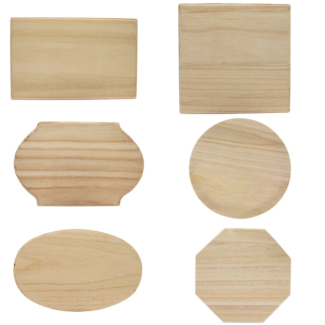 Set of Wooden Plaques DIY Crafts Blanks Unfinished in Beige color,  shape