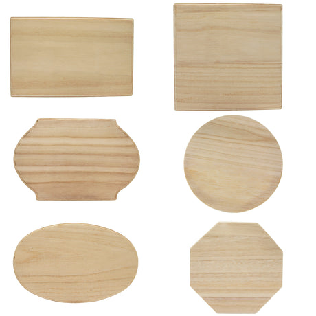 Set of Wooden Plaques DIY Crafts Blanks Unfinished in Beige color