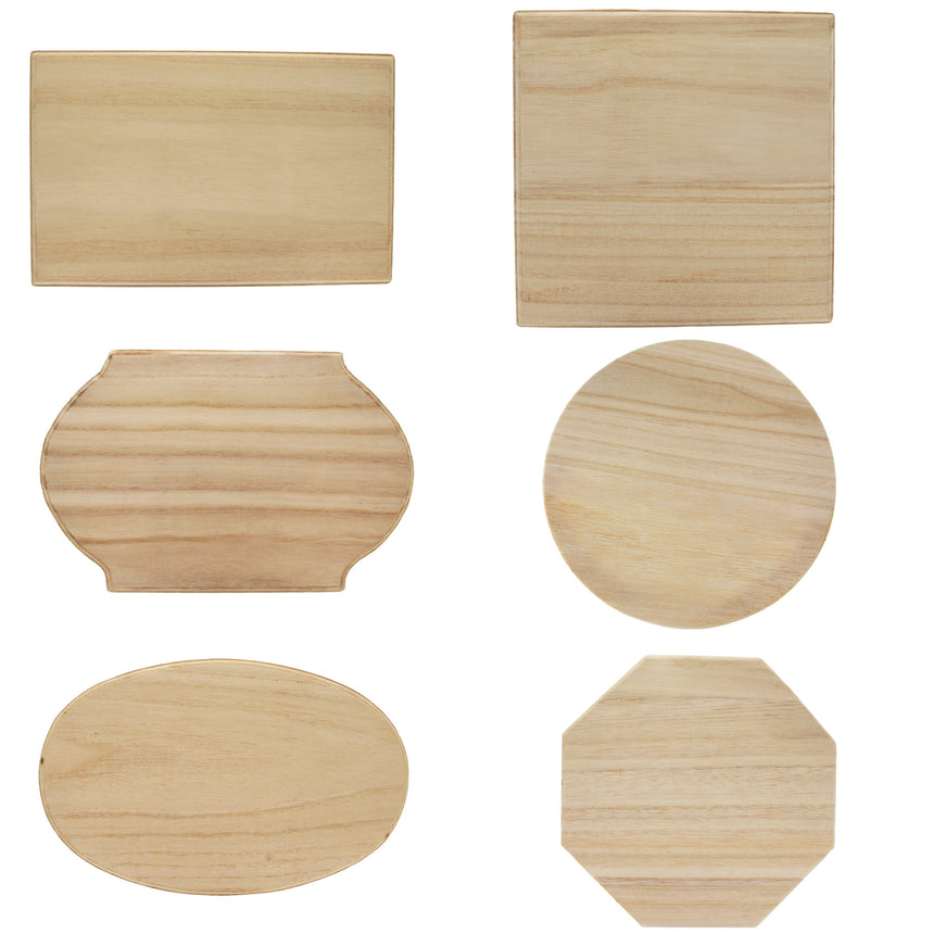 Set of Wooden Plaques DIY Crafts Blanks Unfinished in Beige color