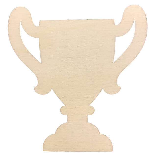 Unfinished Wooden Trophy Shape Cutout DIY Craft 4.5 Inches in Beige color,  shape