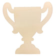 Wood Unfinished Wooden Trophy Shape Cutout DIY Craft 4.5 Inches in Beige color