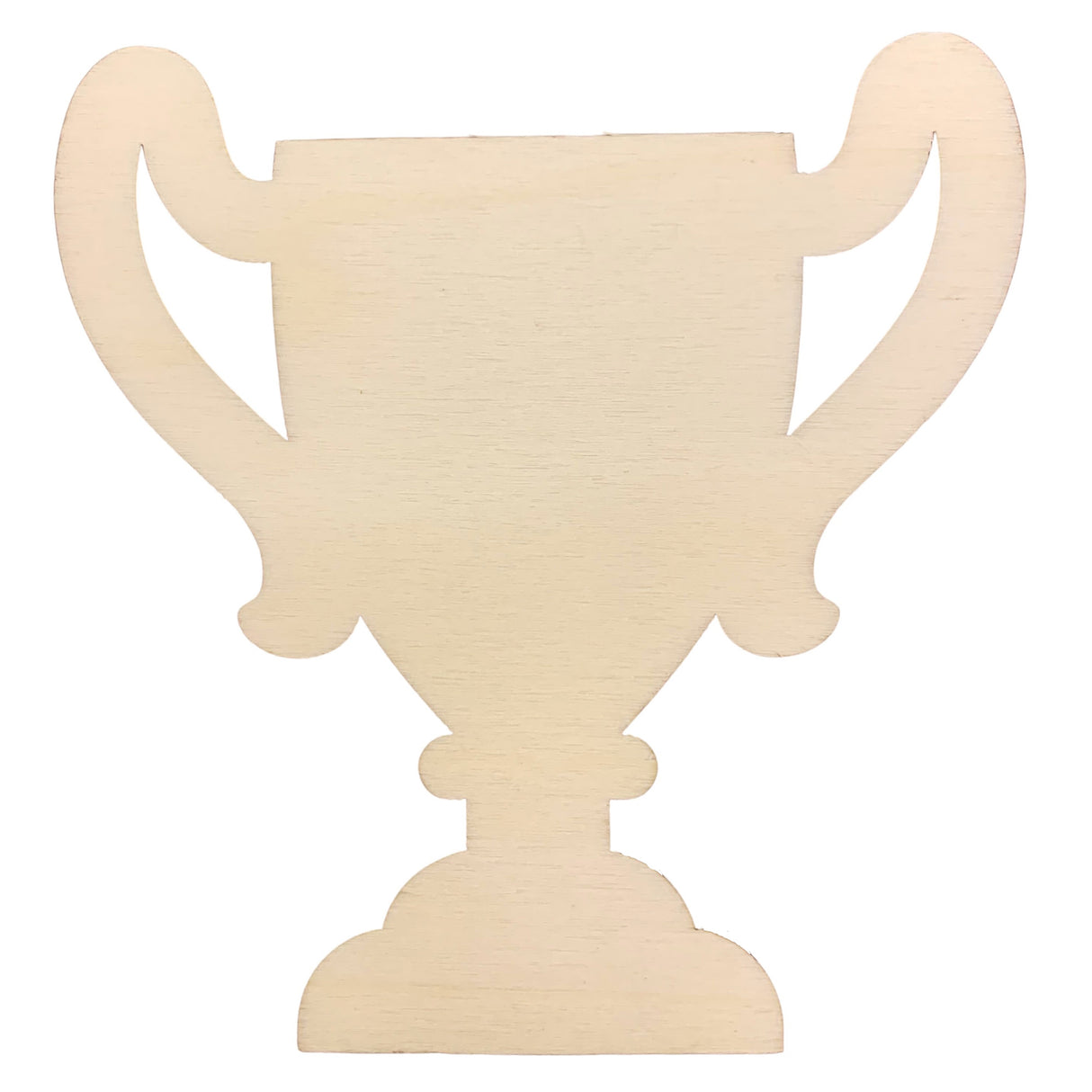 Wood Unfinished Wooden Trophy Shape Cutout DIY Craft 4.5 Inches in Beige color