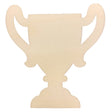Unfinished Wooden Trophy Shape Cutout DIY Craft 4.5 Inches in Beige color